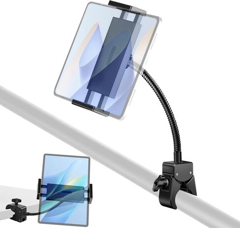 BILIONE Tablet Floor Stand Tray with Crab Clamp, 10.6" x 7.8" Large Tray Shelf Clamp on ipad Stand Ultra-Convenient and Practical for Storage in Saudi Arabia