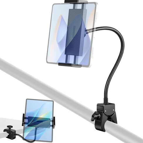 BILIONE Tablet Floor Stand Tray with Crab Clamp, 10.6" x 7.8" Large Tray Shelf Clamp on ipad Stand Ultra-Convenient and Practical for Storage in Saudi Arabia