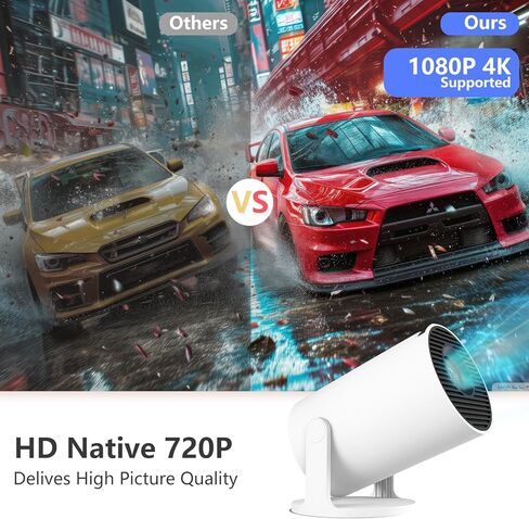 【Netflix-Licensed & Auto Focus/Keystone】Smart Projector with Wifi and Bluetooth, Native 1080P 4K Support Outdoor Movie Projector, Home Ceiling Portable Mini Projector with Stand TV Cast in Kuwait