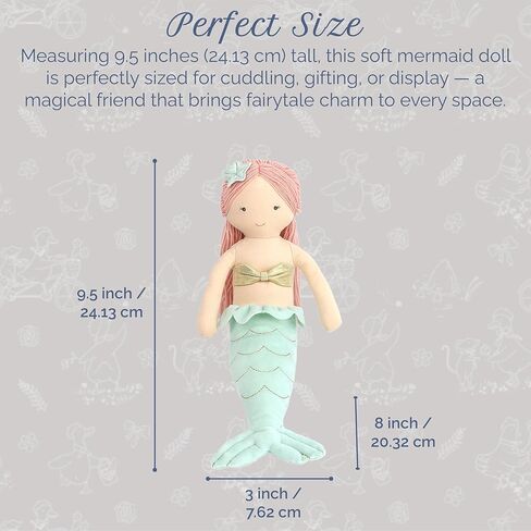 Mon Ami Kaia دمية Mermaid - 14 "، هدايا حورية البحر الفخمة للفتيات ، استخدم ديكور غرفة الحضانة للأطفال من جميع الأعمار in Kuwait