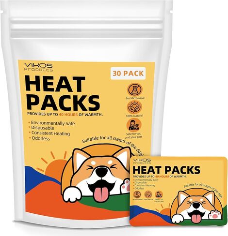 (15-Pack Upgraded Heat Packs for Newborn Puppy, Anxiety Dog Toys Replacement Heat Packs, Disposable Puppy Warmers - Lasting for Approximately 40 Hours in Kuwait
