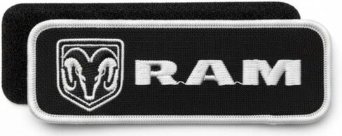 Ram Trucks Logo Embroidered Patch Black 4.5 inch x 1.5 inch | Heat Seal Patch for Clothes, Backpacks, Hats, Jackets, and Jeans in Kuwait