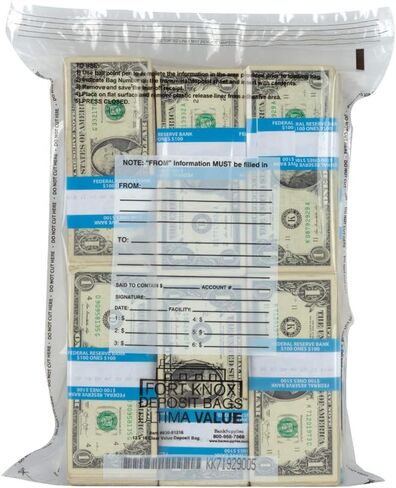 BankSupplies Ultima Blue Clear Deposit Bags | 10W x 14H | Pack of 100 | Transit, Transfer, Valuables | Tamper Evident Tape | Captive Flap Closure | Security Deposit Bag in Kuwait