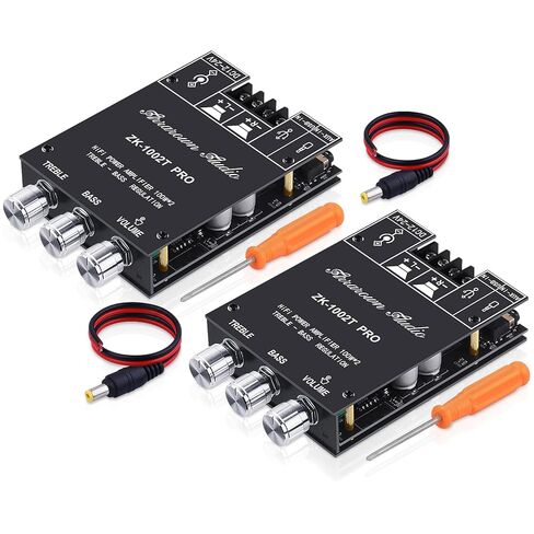 ZK-1002L 200W Audio Power Amplifier Board with Bluetooth and AUX Inputs, 2.0 Channel Stereo Mini Power Amplifier Receiver Module for Home DIY Speakers System, DC 5-24V in Saudi Arabia