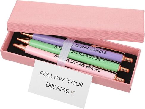 Appreciation Ballpoint Pen Set, Black Ink 1.0mm Fancy Inspirational Pens Gifts Motivational Thank You Gifts for Women Employee Coworker Teacher School Office Office in Kuwait