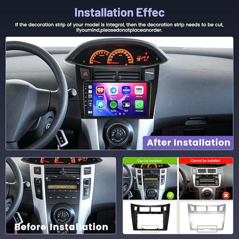 Hikity Android Car Stereo for Toyota Yaris 2008-2011 Radio 2+64GB 9 بوصة تعمل باللمس راديو السيارة اللاسلكي Carplay Android Auto دعم GPS Navigation WiFi Bluetooth FM EQ كاميرا احتياطية in Kuwait