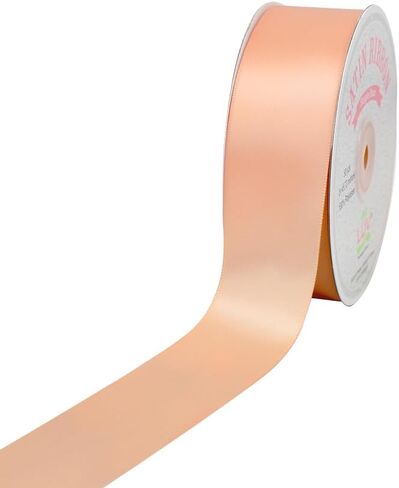 Creative Ideas Solid Satin Ribbon, 1-1/2-Inch by 50 Yard, Light Peach, Solid in Kuwait