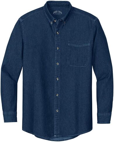 Joe's USA 6.5-Ounce Long Sleeve Denim Shirts in Sizes XS-6XL in Saudi Arabia