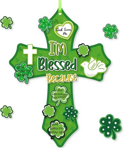 Haooryx 28 Pack Easter He is Risen Cross Craft Kit, Make Your Own Jesus Resurrection Cross Hanging Ornaments Thankful Craft for Church Sunday School Classroom Christian Easter Day Party Supply in Saudi Arabia