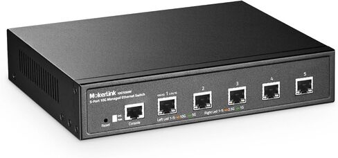 MokerLink 12 Port 10G Managed Switch, 8x10G Ethernet Ports, 10G/5G/2.5G/1G Auto-Adaptive, 4x10G SFP+ Port, L3 Web/CLI Managed, Metal Desktop|Rackmount Network Switch in Kuwait