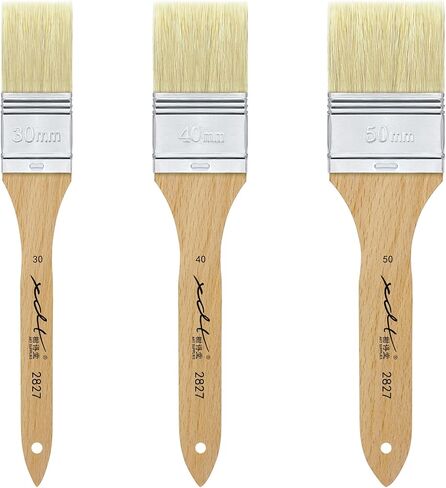 XDT#2827 HAKE Artist Paint Brush 3 قطع ، فرشاة الطلاء الخنازير للطلاء الأكريليكي ، فرش مسطحة للفن ، الجدار والرسم الحرفي ، ألوان مائية للزيت الأكريليكي in Saudi Arabia