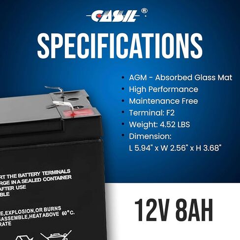 بطارية بديلة Casil Duracell DURA12-8F 12V 8Ah f2 CA1280 12v 8ah in Saudi Arabia