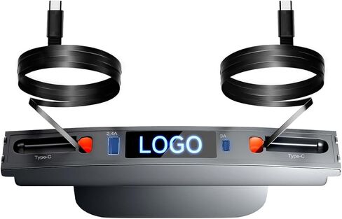 Qoope 2 Type-C Tesla USB Hub for Tesla Model 3 Model Y Accessories 2024 2023 2022 2021 Tesla Car USB Charger Multi Port with Fast Charger Retractable Cable Docking Station (Not Fit Model 3 2024) in Kuwait