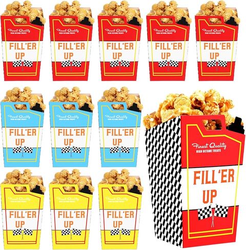 Outus 24 Pieces Race Car Fuel Can Popcorn Treat Boxes Racing Birthday Party Supplies Candy Cookie Container For Baby Shower, Bridal Shower, Race Car Theme Party Favors Decoration in Saudi Arabia