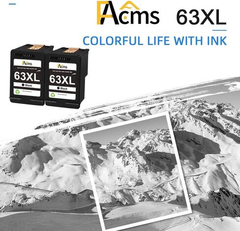 إعادة تصنيع 63XL استبدال خرطوشة الحبر الأسود لـ HP 63 63XL لـ HP OfficeJet 3830 5255 5258 ENVY 4520 4512 4513 4516 Deskjet 1112 1110 3630 3632 3634 2130 2132 Printer (2 Black) in Kuwait