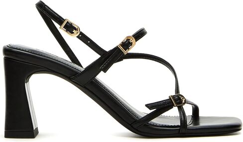 FIFSY Women's Sandals Ankle Strap High Heel Sexy Strappy Sandals Open Toe Heels 3 in Inch Square Toe Heeled Pumps Sandals for Women Black US6 in Saudi Arabia