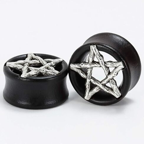 TBOSEN 2 or 4 pcs Antiqued Skull Wood Double Flared Ear Plug Saddle Organic Black Areng Flesh Tunnels Gauges 0g - 1 inch in Kuwait