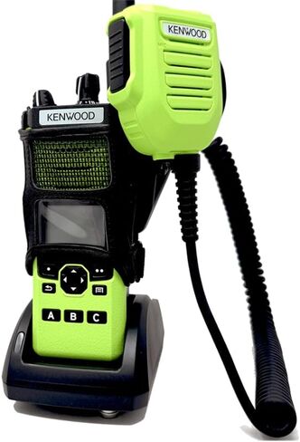 Turtleback Carry Holder for Kenwood VP6000 Viking 6000 Fire and Police Two Way Radio Belt Clip Holster Case, Black Leather Pouch with Heavy Duty Rotating Ratcheting 2.25" Belt Loop Made in USA in Saudi Arabia