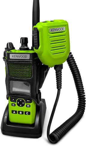 Turtleback Carry Holder for Kenwood VP6000 Viking 6000 Fire and Police Two Way Radio Belt Clip Holster Case, Black Leather Pouch with Heavy Duty Rotating Ratcheting 2.25" Belt Loop Made in USA in Saudi Arabia