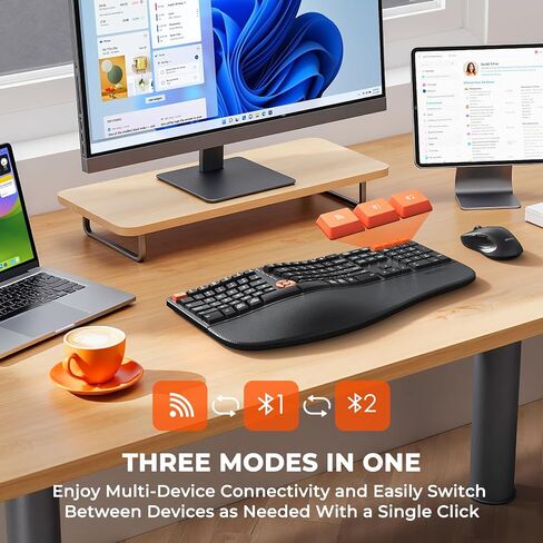 Meetion Meetion Orgonomic Keyboard و Mouse Wired ، لوحة مفاتيح Computer تقسيم الكمبيوتر مع راحة معصم مرسومة والماوس العمودي - لوحة المفاتيح لسطح مكتب الكمبيوتر المحمول ، لنظام التشغيل Windows/Mac Directormini in Kuwait