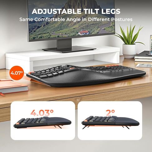Meetion Meetion Orgonomic Keyboard و Mouse Wired ، لوحة مفاتيح Computer تقسيم الكمبيوتر مع راحة معصم مرسومة والماوس العمودي - لوحة المفاتيح لسطح مكتب الكمبيوتر المحمول ، لنظام التشغيل Windows/Mac Directormini in Kuwait