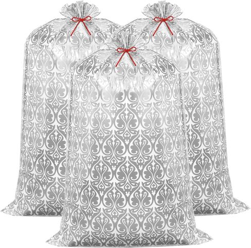 Zonon 3 Pcs 56'' Jumbo Gift Bag Extra Large Heart Oversized Holiday Plastic Gift Bags Storage Gift Wrapping Bags for Birthday Wedding Party XXL Gift Bags in Saudi Arabia