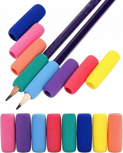Sumind Pencil Holders Pencil Cushion Writing Aid Holder for Kids Students, Assorted Colors, 1.57 Inches Long(15 Pieces) in Saudi Arabia
