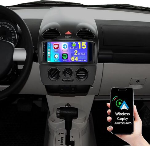 [2+64G] Ohradio Android 13 Car Stereo for Volkswagen VW Beetle 2004-2010, Wireless CarPlay Radio Android Auto, 9'' Touch Screen Car Radio GPS Navigation Mirror Link WiFi BT DSP in Kuwait