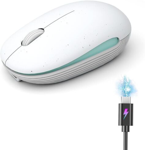 Wireless Mouse (Bluetooth+2.4G) Rechargeable Portable Silent Quiet Computer Mouse with 4000 DPI for Laptop/PC/Mac/MacBook/Chromebook/Surface Pro/iPad/Tablet Ambidextrous (Pink) in Saudi Arabia