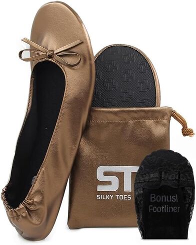 شقق حريرية قابلة للطي للنساء حذاء الباليه أحذية راقصة باليرينا in Kuwait