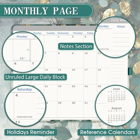 Makapoo Planner - 2024-2025 Academic, Weekly/Monthly Planner - July 2024 to June 2025 - 6.4" x 8.5" Oil Painting in Saudi Arabia