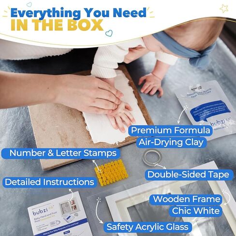 طقم البصمة Bubzi Co Baby ، طقم طباعة للأطفال ومجموعة يدوية ، إطار تذكار للأطفال ، إطارات صور الحضانة ، مجموعة العفن المطبوعة يدويًا ، هدايا أمي جديدة ، ضروريات الأطفال حديثي الولادة ، يجب أن تكون هدايا استحمام الطفل in Kuwait