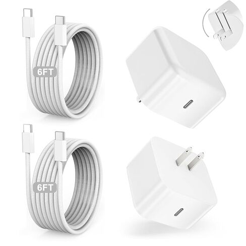 iPhone 16 15 Charger Charging Fast ، 6foot USB C to USB c cable coll with 20w type c iphone fast charging block for Apple iPhone 16/16 pro/16 pro max/16 plus/phone 15/15 pro/15 pro max/15 plus ، iPad in Kuwait