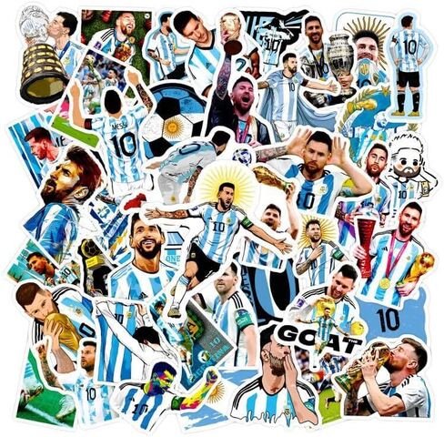 50PCS Soccer Player Messi Sticker for Fans, Vinyl Waterproof Laptop Water Bottle Stickers for Aldults Boys Girls Teens Cool Soccer Sport in Saudi Arabia