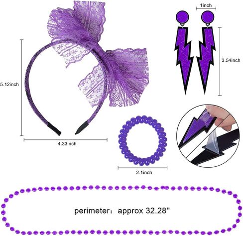 80s Costumes for Women, 80s Accessories Set with Fishnet Gloves Leg Warmers, Tutu Skirts for 1980s Theme Party Outfits in Kuwait