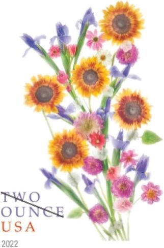 Sunflower Bouquet Stamp Sheet of 20 Two Ounce Rate Postage Stamps in Kuwait