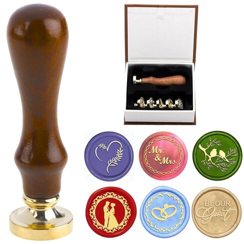 Pack of 6 Wax Seal Stamp Birthday – 6PCS Happy Birthday Wax Seal Stamps and 1PCS Wooden Hilt for Themed Party Birthday Wax Seal Stamp Kit for Envelopes Gifts Card Invitation Decorations in Kuwait