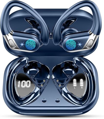 Wireless Earbuds, Bluetooth 5.4 Headphones Sport with ENC Noise Cancelling Mic, Light Blue in Saudi Arabia