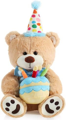 20 Plush Birthday Bear with Cake - Stuffed Animal Toy for Kids & Party Decor in Kuwait