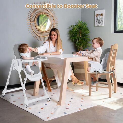 ezebaby قابلة للطي كرسي عالية الكرسي-كراسي عالية محمولة للأطفال والأطفال الصغار ، والارتفاع القابل للتعديل والتراجع ، وتسخير 5 نقاط ، ودرج صينية قابلة للإزالة. in Kuwait