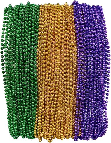 THE MARDI GRAS KREWE Mardi Gras Beads – 72 Pack 33 Inch 7mm Bead Necklaces for Party Favors, Parade Throws, and Decorations - Orange in Saudi Arabia