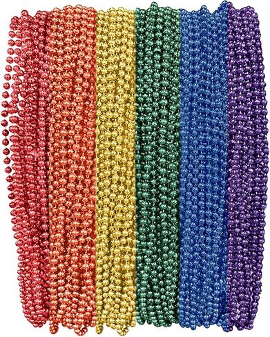 THE MARDI GRAS KREWE Mardi Gras Beads – 72 Pack 33 Inch 7mm Bead Necklaces for Party Favors, Parade Throws, and Decorations - Orange in Saudi Arabia