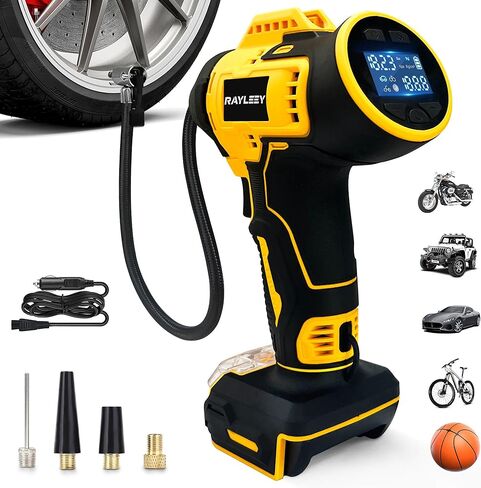 Tire Inflator Cordless for Dewalt MAX 20V Battery, 160PSI Portable Air Compressor with Pressure Gauge, Auto-Shutoff & Fast Inflation, Portable Air Pump for Car, Motorcycle, Bike, Ball (No Battery) in Kuwait