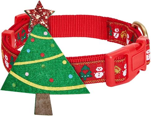 Blueberry Pet Christmas Reindeer Designer Adjustable Dog Collar with Bowtie Décor, Large, Neck 18"-26" in Saudi Arabia