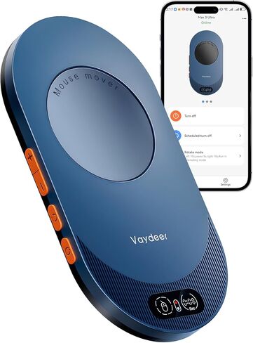 Vaydeer Ultra Slim Mouse Mover, Air 3 Mouse Jiggler with Adjustable Interval Timer, Undetectable & Noiseless, Simulates Realistic Mouse Movement, Driver-Free for Keeping The PC Active (Pastel Cyan) in Kuwait