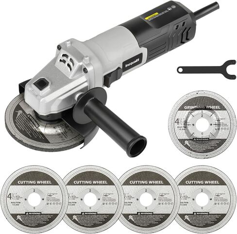 Angle Grinder, 4.0-Amp 4-1/2 Inch Corded Angle Grinder, 12000RPM with Grinding and Cutting Wheels, Flap Disc and Auxiliary Handle for Cutting, Grinding, Polishing and Rust Removal in Saudi Arabia