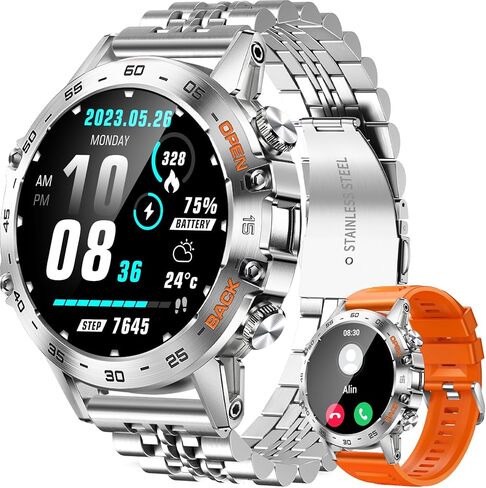 Military Smart Watches for Men(Answer/Make Call), Tactical Smartwatch for Android iOS, 400mAh Battery/Sports Tracking/Health/Sleep Monitoring in Kuwait