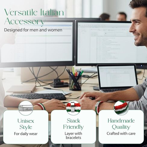 P.S. I Love Italy Tricolor Leather Bracelet with Stainless Steel Italia Clasp - Great Italian Themed Jewelry Gift in Kuwait