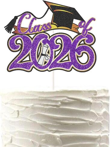 Class of 2025 Graduation Cake Toppe Purple Glitter You Did It So Proud of You 2025 Graduation Cake Decor Congratulations High School College Graduation Party Decorations in Kuwait