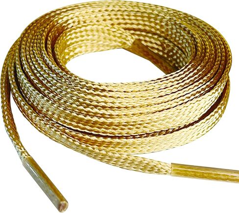 زوجان من أربطة الأحذية من KOPMZ للأحذية الرياضية، أربطة أحذية مسطحة بأطراف معدنية ذهبية، لامع ذهبي in Kuwait